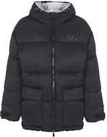 ARMANI EXCHANGE Black Solid Zipper Hooded Down Jacket 6RZK45-ZNJ7Z-11200 ARMANI EXCHANGE Black Solid Zipper Hooded Down Jacket 6RZK45-ZNJ7Z-11200