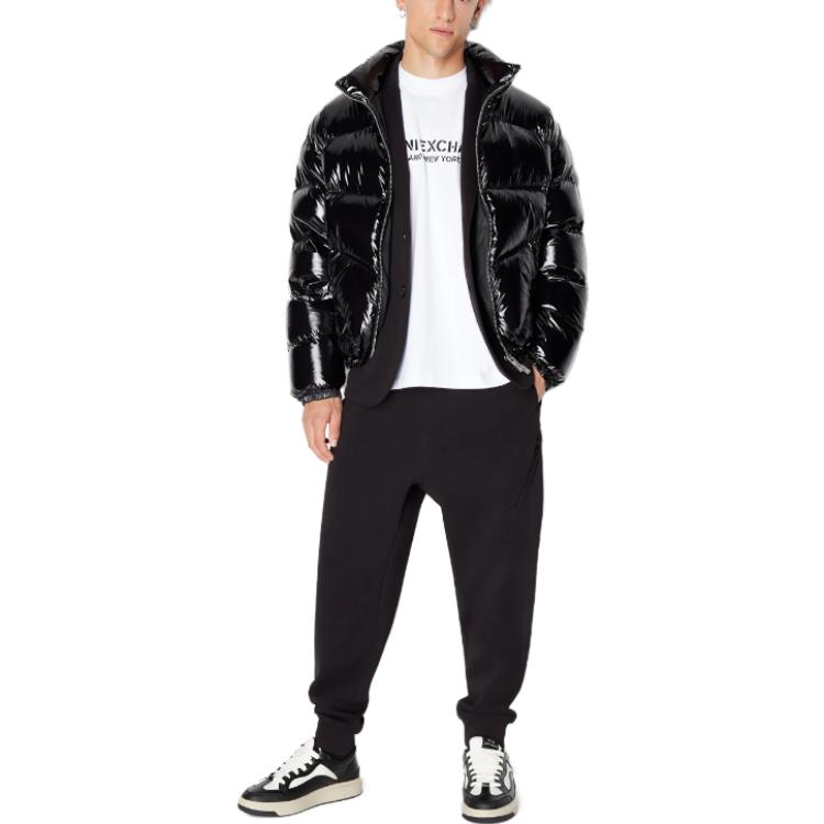 Lookbook 아르마니 익스체인지 블랙 스탠드 칼라 집업 재킷 6RZBL3-ZN2RZ-11200