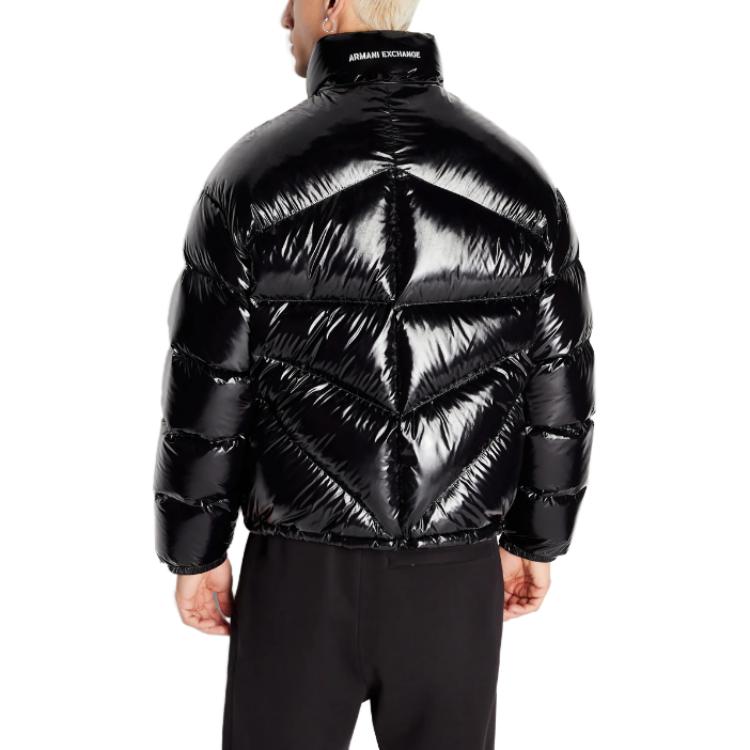 Shop 아르마니 익스체인지 블랙 스탠드 칼라 집업 재킷 6RZBL3-ZN2RZ-11200