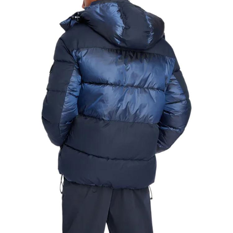 Shop ARMANI EXCHANGE  Contrast Hooded Cotton Jacket in Navy Blue 6LZK34-ZNWHZ-85BS