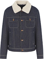 ARMANI EXCHANGE Denim Blue Cotton Jacket with Detachable Suede Collar. 6RZB48-Z1X5Z-1500 ARMANI EXCHANGE Denim Blue Cotton Jacket with Detachable Suede Collar. 6RZB48-Z1X5Z-1500