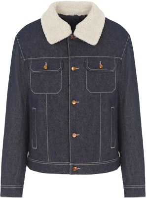 阿玛尼AX 牛仔蓝棉质夹克配可拆绒面革领。 6RZB48-Z1X5Z-1500 Order 阿玛尼AX 牛仔蓝棉质夹克配可拆绒面革领。 6RZB48-Z1X5Z-1500