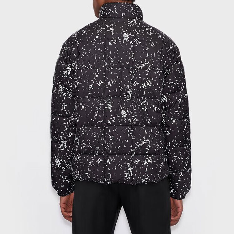 Shop 아르마니 익스체인지 풀프린트 집업 코튼 자켓 - 블랙 6KZB06-ZNKRZ-9213