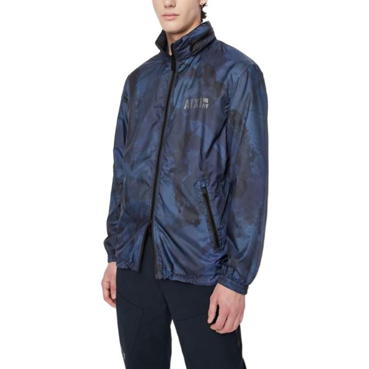 Lookbook 아르마니 익스체인지 FW22 레이크 블루 집업 재킷. 6LZB20-ZNUQZ-55HV