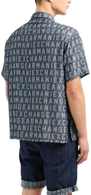 아르마니 익스체인지 그레이 모노그램 반소매 버튼업 셔츠. 3DZCD4-Z1WAZ-05HC Shop 아르마니 익스체인지 그레이 모노그램 반소매 버튼업 셔츠. 3DZCD4-Z1WAZ-05HC