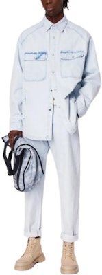 ARMANI EXCHANGE 淺藍色水洗牛仔長袖襯衫領扣 SS24 3DZCD1-Z1UVZ-1500 Lookbook ARMANI EXCHANGE 淺藍色水洗牛仔長袖襯衫領扣 SS24 3DZCD1-Z1UVZ-1500