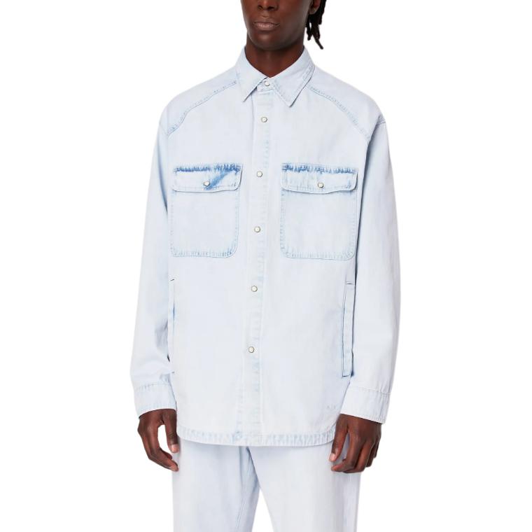 Purchase ARMANI EXCHANGE 淺藍色水洗牛仔長袖襯衫領扣 SS24 3DZCD1-Z1UVZ-1500