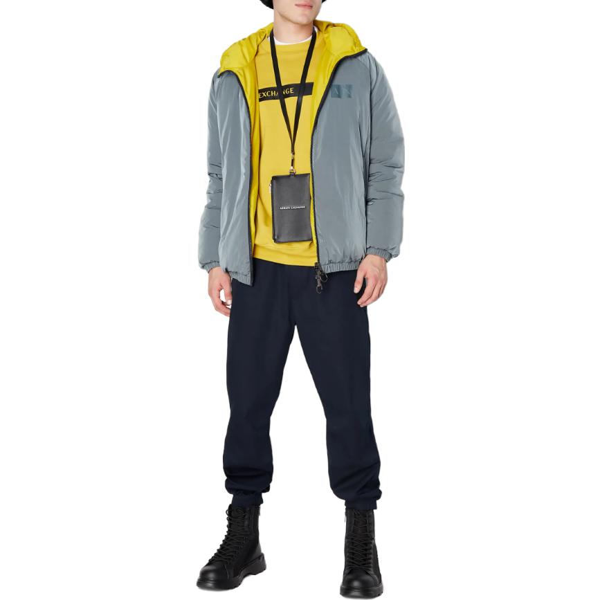 Lookbook ARMANI EXCHANGE Jaket Kapas Berhud Cetak Logo Pelbagai Warna. 6RZB43-ZNXXZ-29BE