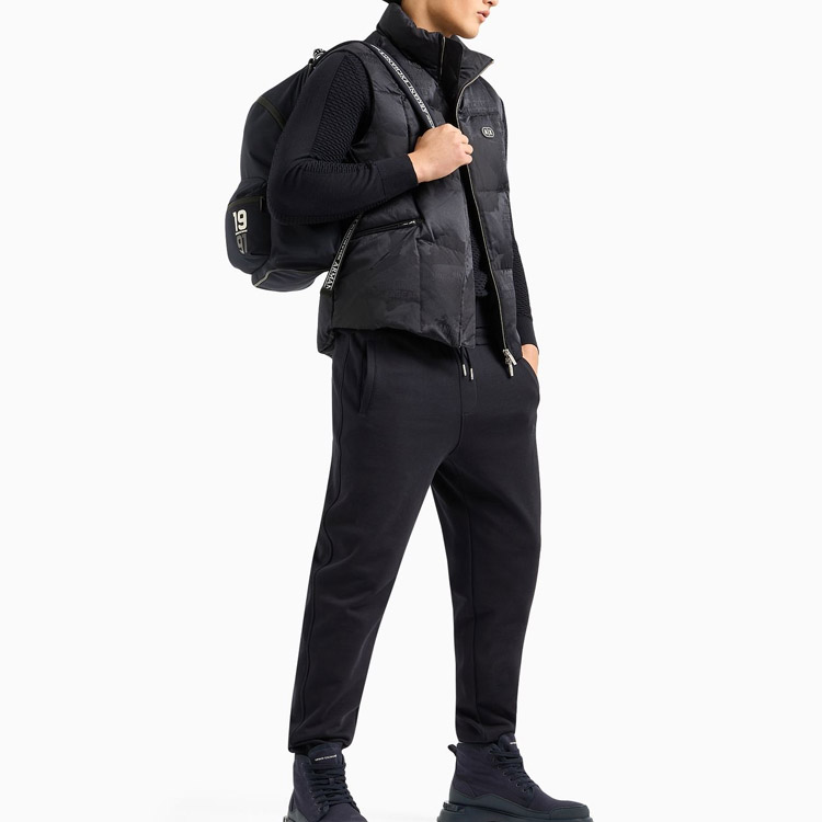 Purchase Armani Exchange  Logo Print Sleeveless Puffer Jacket with Zipper Collar. 3DZQL5-ZN3HZ-55JK