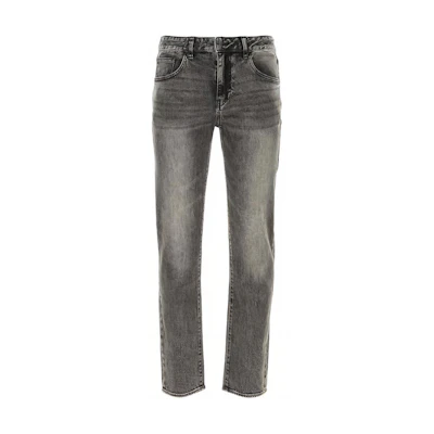 ARMANI EXCHANGE Mid-Rise Straight-Leg Washed Grey Denim Jeans. 3DZJ13-Z1KQZ-0204