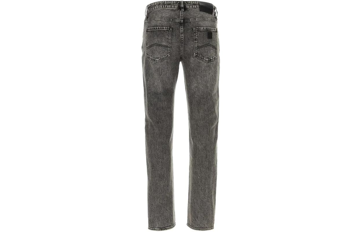 Lookbook 阿玛尼AX 中腰直筒水洗灰色牛仔裤 3DZJ13-Z1KQZ-0204