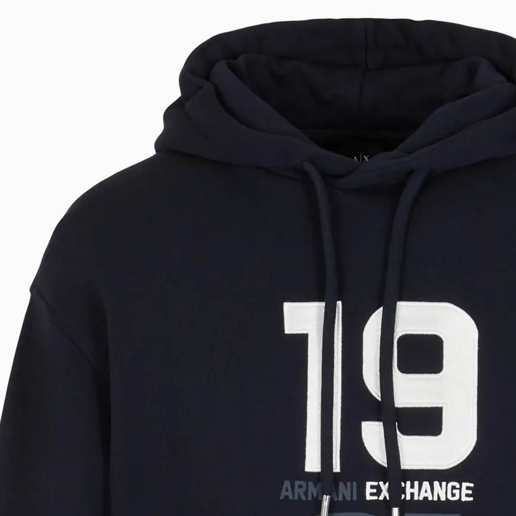 Sizing 阿玛尼AX 海军蓝刺绣标志宽松版型卫衣 SS24. 3DZMLJ-ZJ4XZ-1583