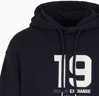 阿玛尼AX 海军蓝刺绣标志宽松版型卫衣 SS24. 3DZMLJ-ZJ4XZ-1583 Sizing 阿玛尼AX 海军蓝刺绣标志宽松版型卫衣 SS24. 3DZMLJ-ZJ4XZ-1583
