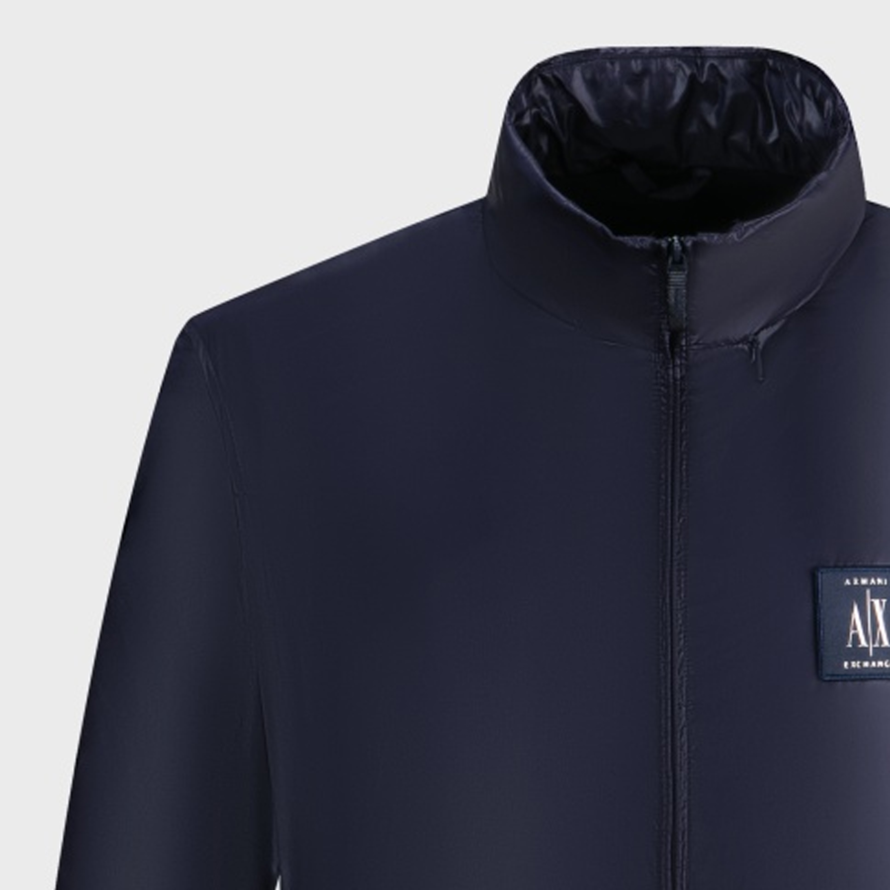 Cheap ARMANI EXCHANGE  Navy Blue Logo Long Sleeve Jacket. 8NZBP9-ZNYWZ-1583