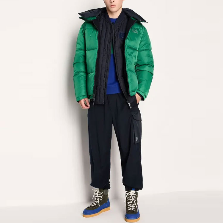 Details for ARMANI EXCHANGE  Navy Blue Logo Patch Baseball Collar Cotton Jacket FW23. 6RZB11-ZNUQZ-1510