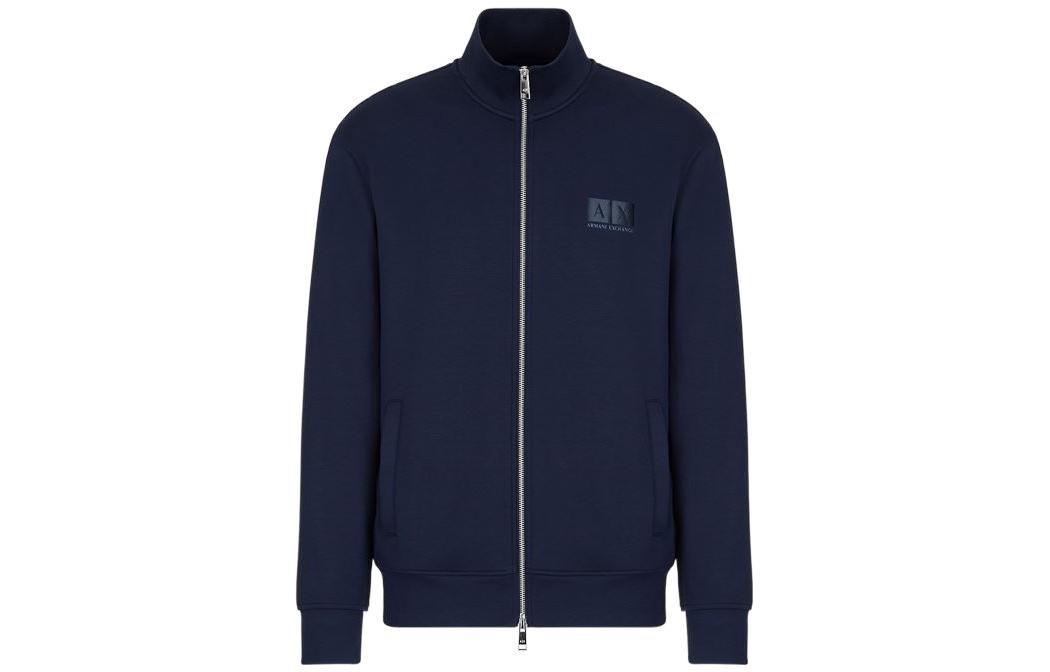 Order 阿玛尼AX 海军蓝印花标志拉链卫衣 SS22. 3LZMHD-ZJZDZ-15BA