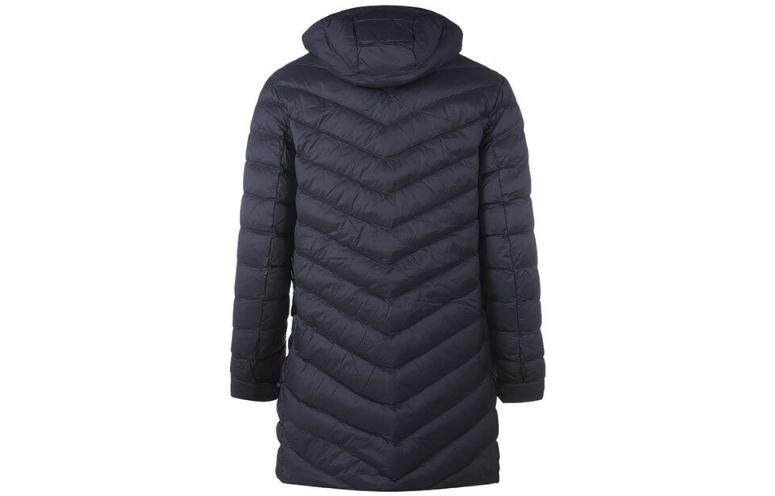 Lookbook 아르마니 익스체인지 네이비 후드 롱 다운 자켓 코트 집업. 8NZL20-ZNW3Z-1583