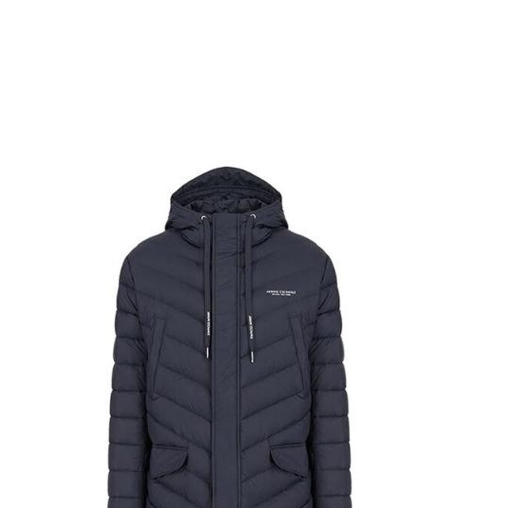 Details for 아르마니 익스체인지 네이비 후드 롱 다운 자켓 코트 집업. 8NZL20-ZNW3Z-1583