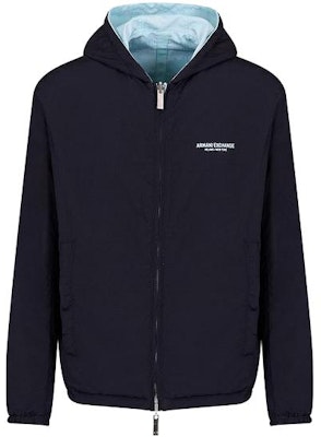 阿玛尼AX双面字母印花拉链连帽外套淡蓝色 3DZBL5-ZN3HZ-155JN Lookbook 阿玛尼AX双面字母印花拉链连帽外套淡蓝色 3DZBL5-ZN3HZ-155JN