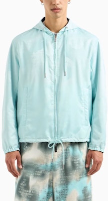 阿玛尼AX双面字母印花拉链连帽外套淡蓝色 3DZBL5-ZN3HZ-155JN Details for 阿玛尼AX双面字母印花拉链连帽外套淡蓝色 3DZBL5-ZN3HZ-155JN