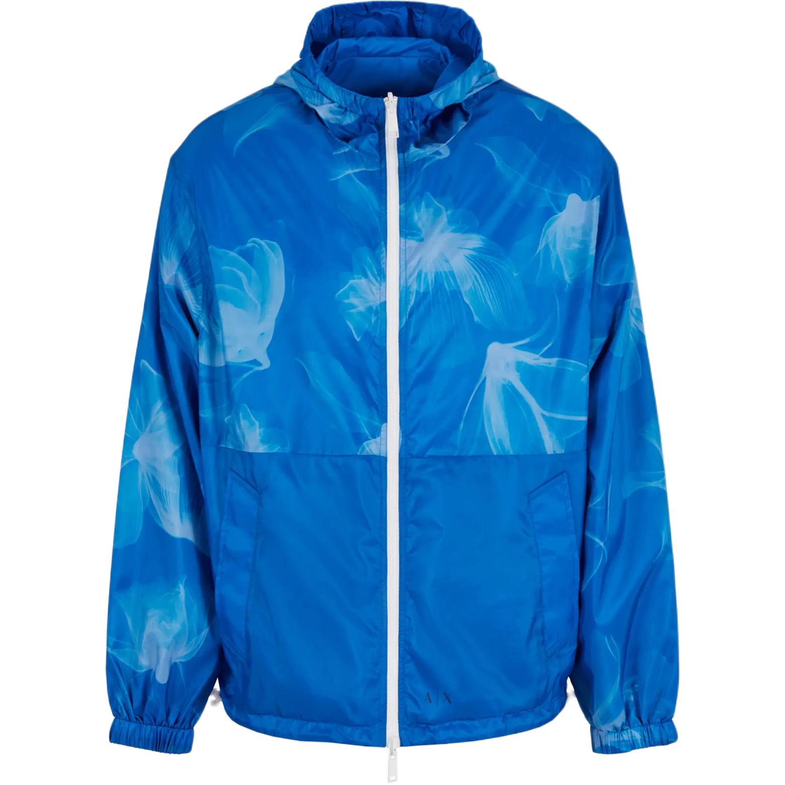 Armani Exchange  Reversible Logo Print Hooded Jacket Blue - SS24. 3DZB44-ZNBWZ-65BJ