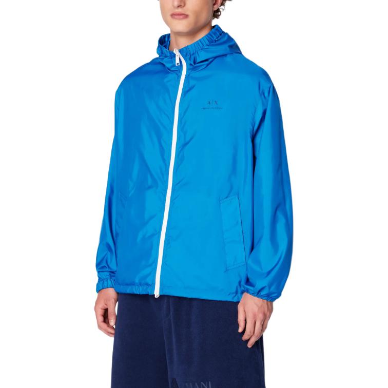 Details for 아르마니 익스체인지 리버시블 로고 프린트 후드 재킷 블루 - SS24. 3DZB44-ZNBWZ-65BJ