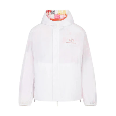 Armani Exchange Reversible Logo Print Hoodie Jacket - White. 3RZB46-ZN1CZ-21BV
