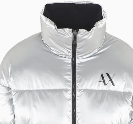 ARMANI EXCHANGE 銀色高領拉鏈棉質外套 字母印花 6RZB45-ZNPTZ-11987 Sizing ARMANI EXCHANGE 銀色高領拉鏈棉質外套 字母印花 6RZB45-ZNPTZ-11987