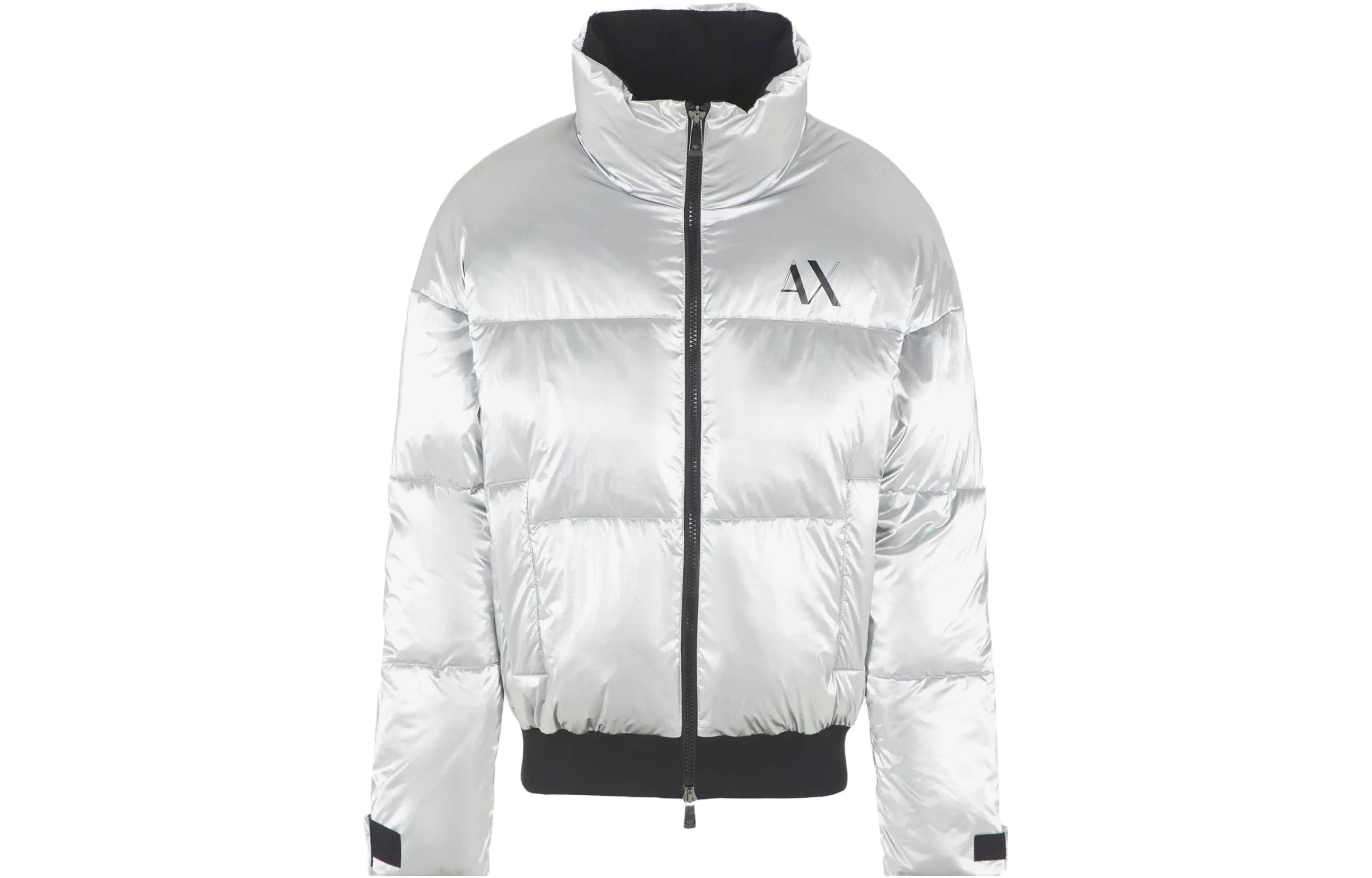 Armani Exchange  Silver Logo Print Casual Cotton Jacket. 6RZB45-ZNPTZ-1987