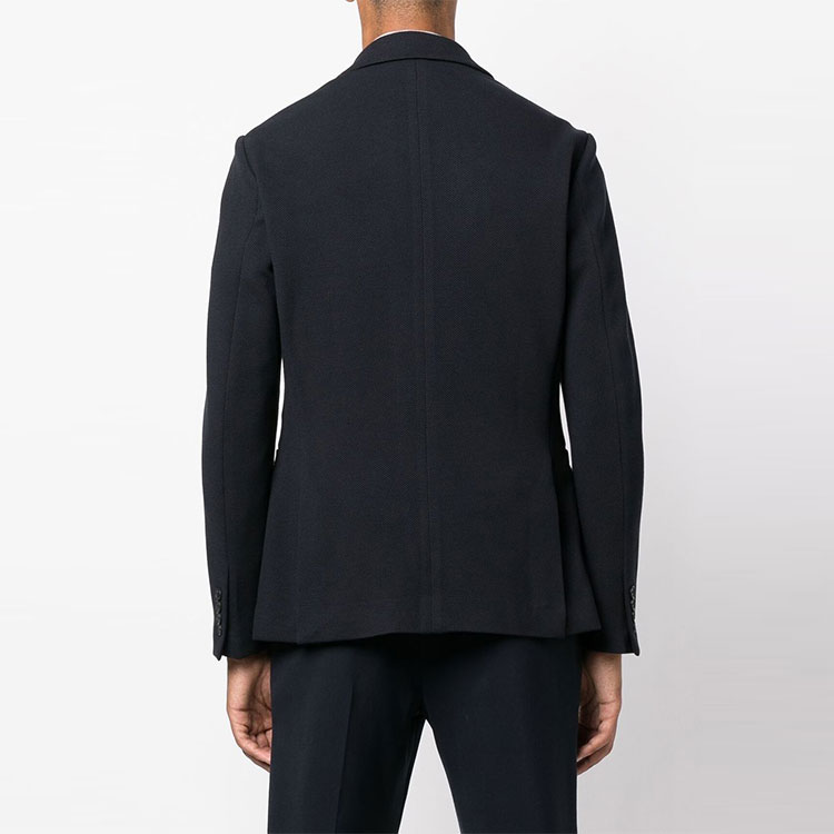 Shop ARMANI EXCHANGE Blazer Navy Lelaki Bergaya Jahitan Satu Poket Tampal FW22. 8NZG43-ZNUAZ-1583