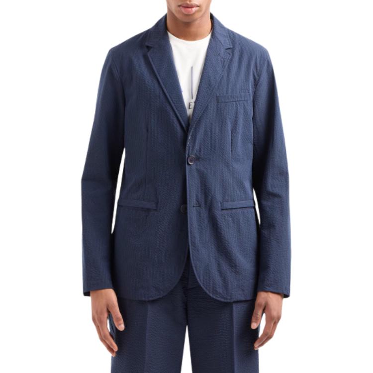 ARMANI EXCHANGE  Slim Fit Blue Single-Breasted Blazer Jacket 3DZG23-ZN1AZ-15BA