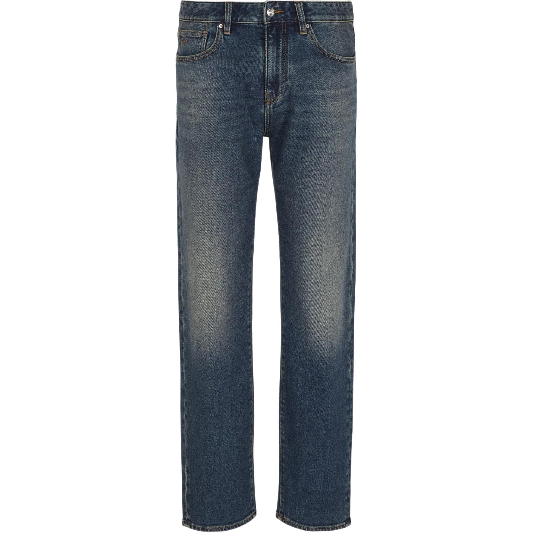 ARMANI EXCHANGE  Slim Fit Low-Rise Straight Jeans Indigo Washed SS24. 6DZJ16-Z2YUZ-1500