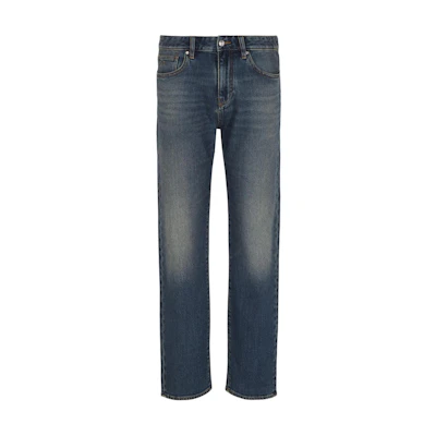 ARMANI EXCHANGE Slim Fit Low-Rise Straight Jeans Indigo Washed SS24. 6DZJ16-Z2YUZ-1500
