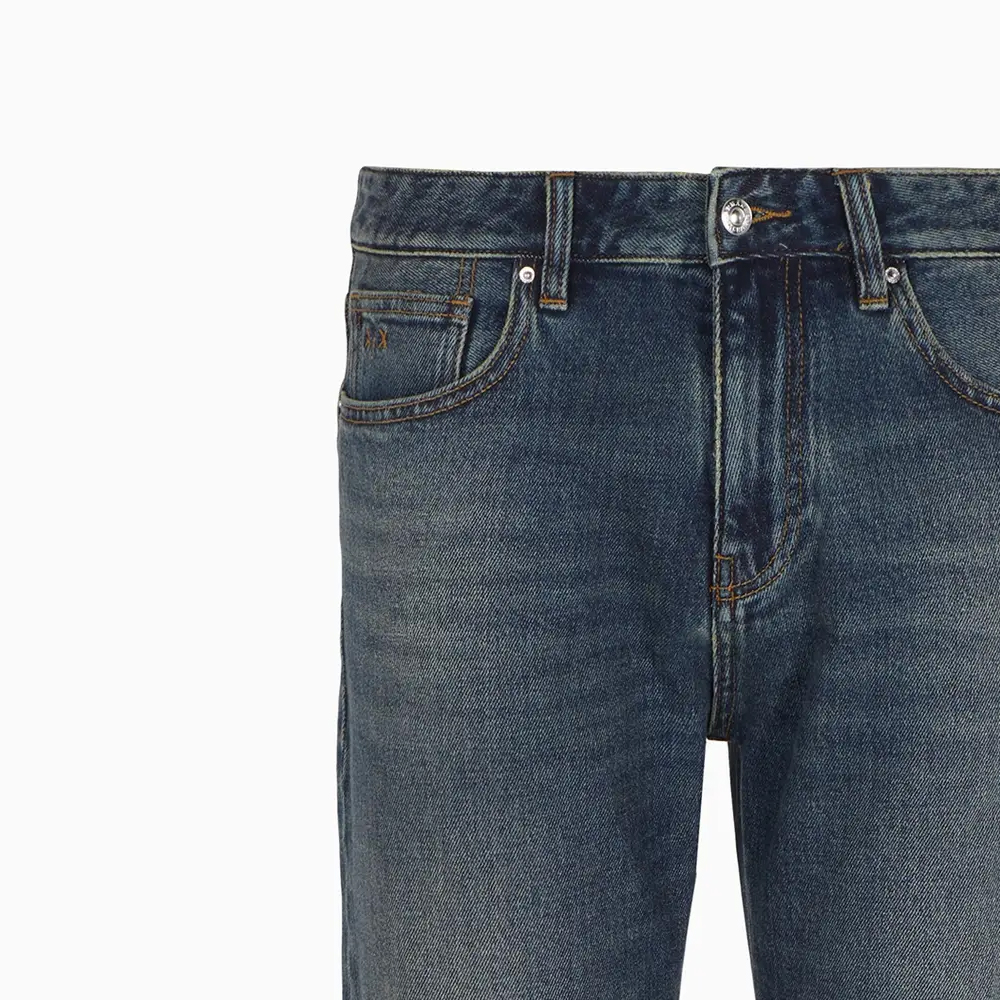 Lookbook 阿玛尼AX 修身低腰直筒牛仔裤 靛蓝水洗 SS24 6DZJ16-Z2YUZ-1500