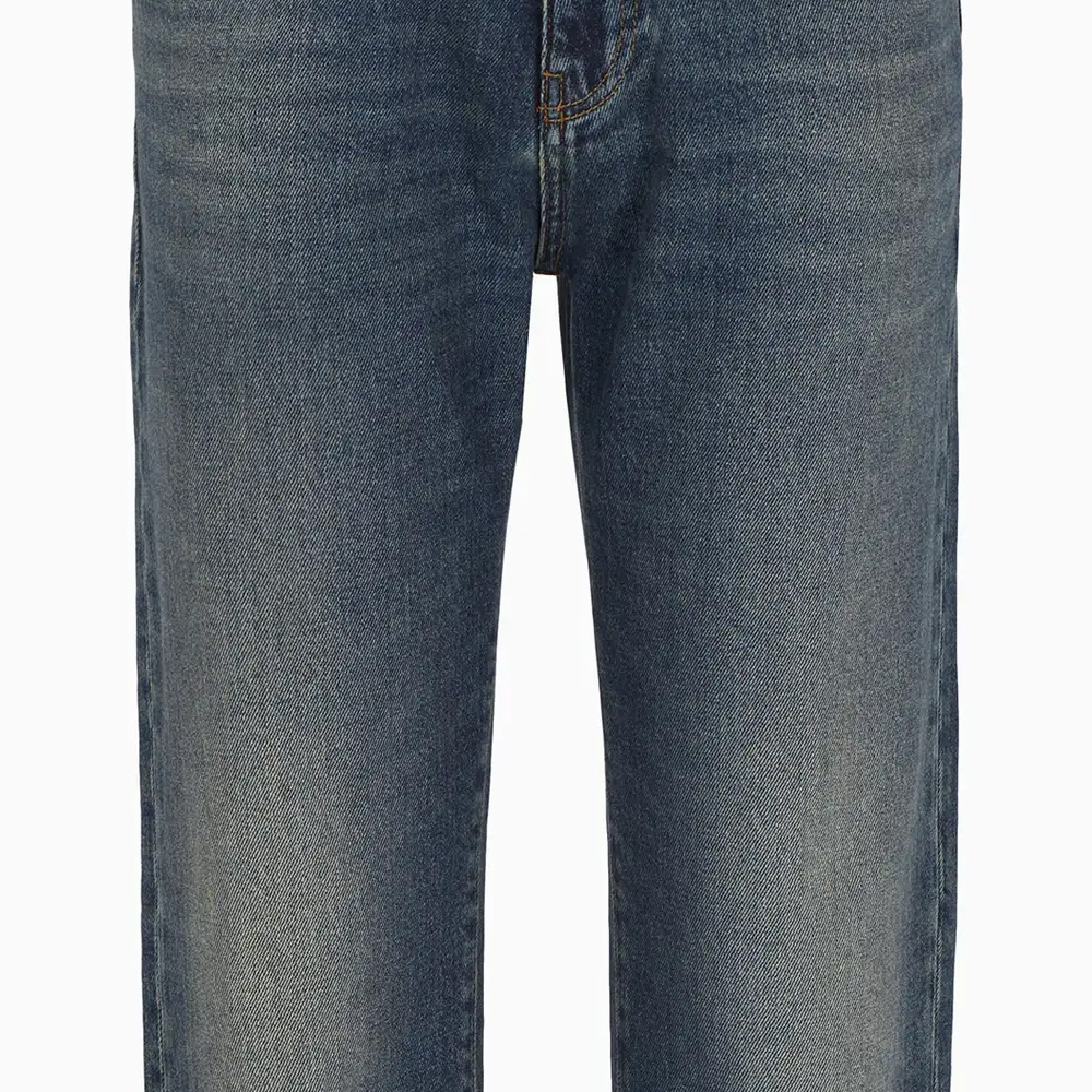 Shop 阿玛尼AX 修身低腰直筒牛仔裤 靛蓝水洗 SS24 6DZJ16-Z2YUZ-1500