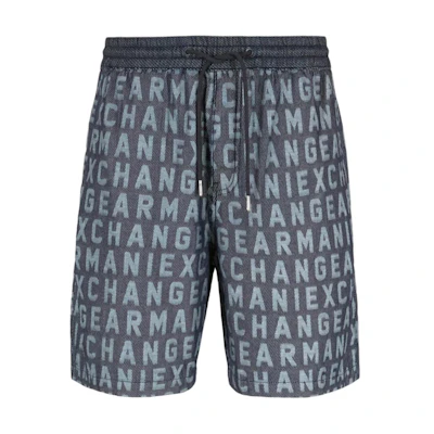 ARMANI EXCHANGE Slim Fit Printed Gray Denim 5-inch Shorts. 3DZSD1-Z1WAZ-05HC