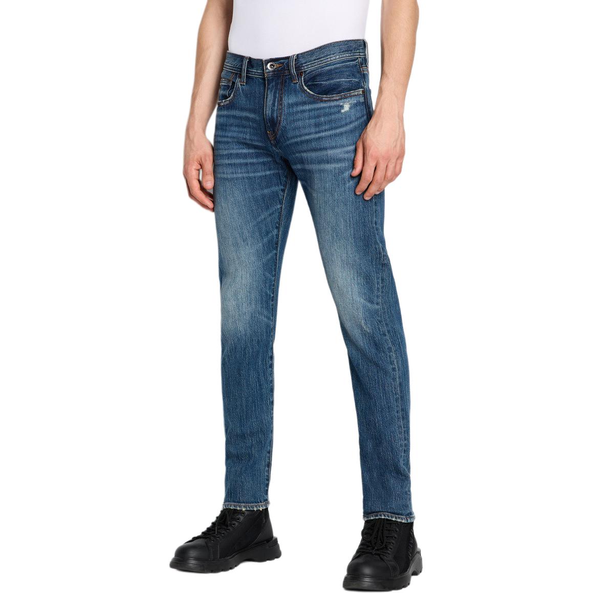 Details for 阿玛尼AX 蓝色修身直筒中腰牛仔裤 FW23 6RZJ13-Z28SZ-1500