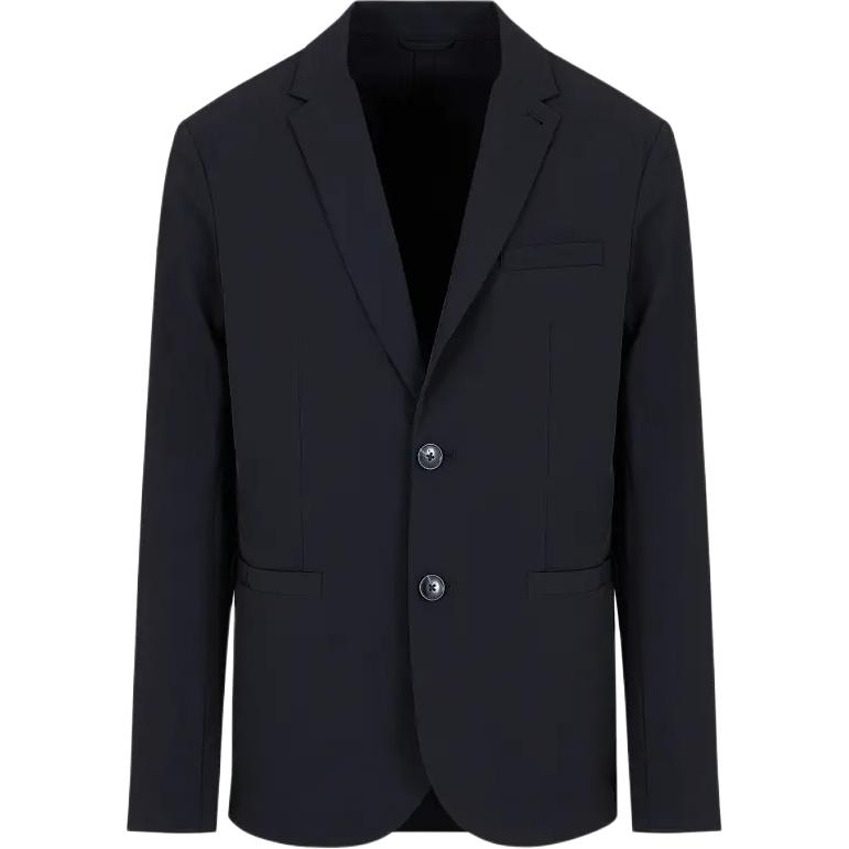 ARMANI EXCHANGE  Solid Button-Up Navy Blue Jacket - SS23 Collection. 8NZG49ZNYZZ1583