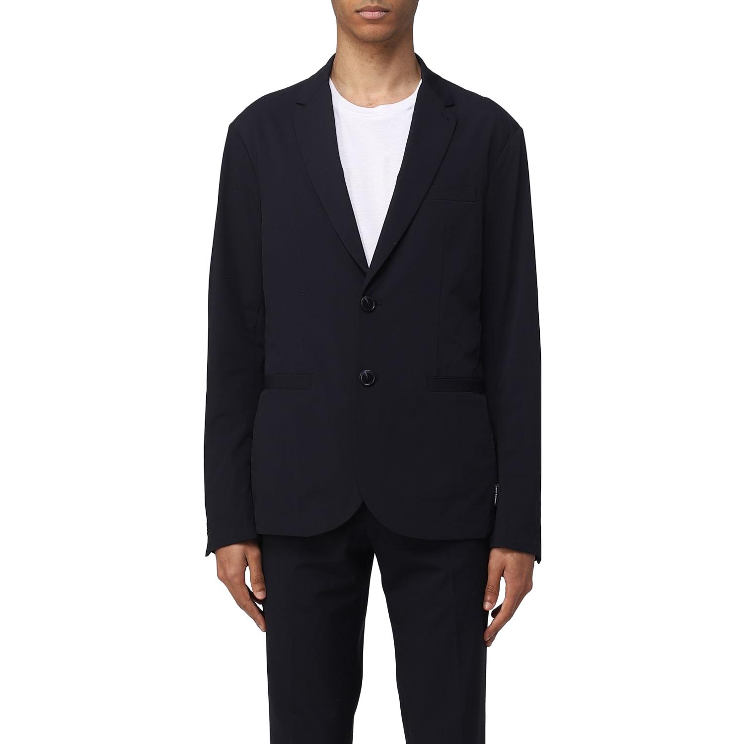 Lookbook ARMANI EXCHANGE  Solid Button-Up Navy Blue Jacket - SS23 Collection. 8NZG49ZNYZZ1583