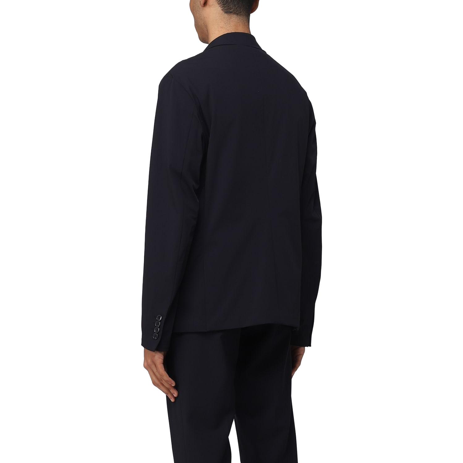 Shop ARMANI EXCHANGE  Solid Button-Up Navy Blue Jacket - SS23 Collection. 8NZG49ZNYZZ1583