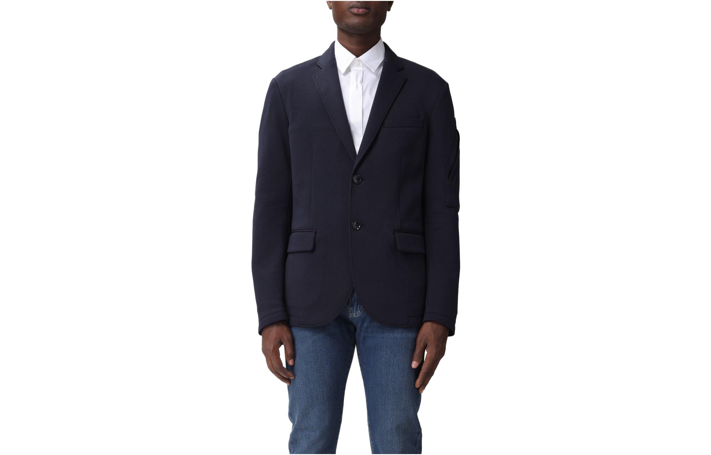 Order ARMANI EXCHANGE  Solid V-Neck Single-Breasted Blazer Jacket. 6RZGLB-ZJZGZ-1583