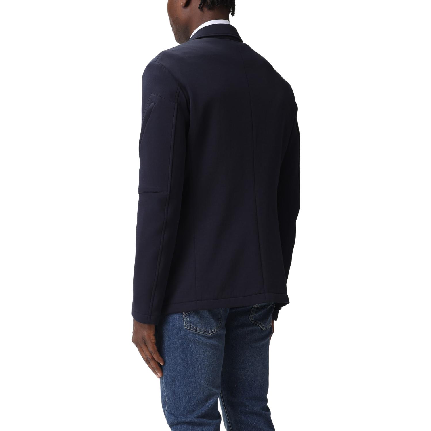 Shop ARMANI EXCHANGE  Solid V-Neck Single-Breasted Blazer Jacket. 6RZGLB-ZJZGZ-1583