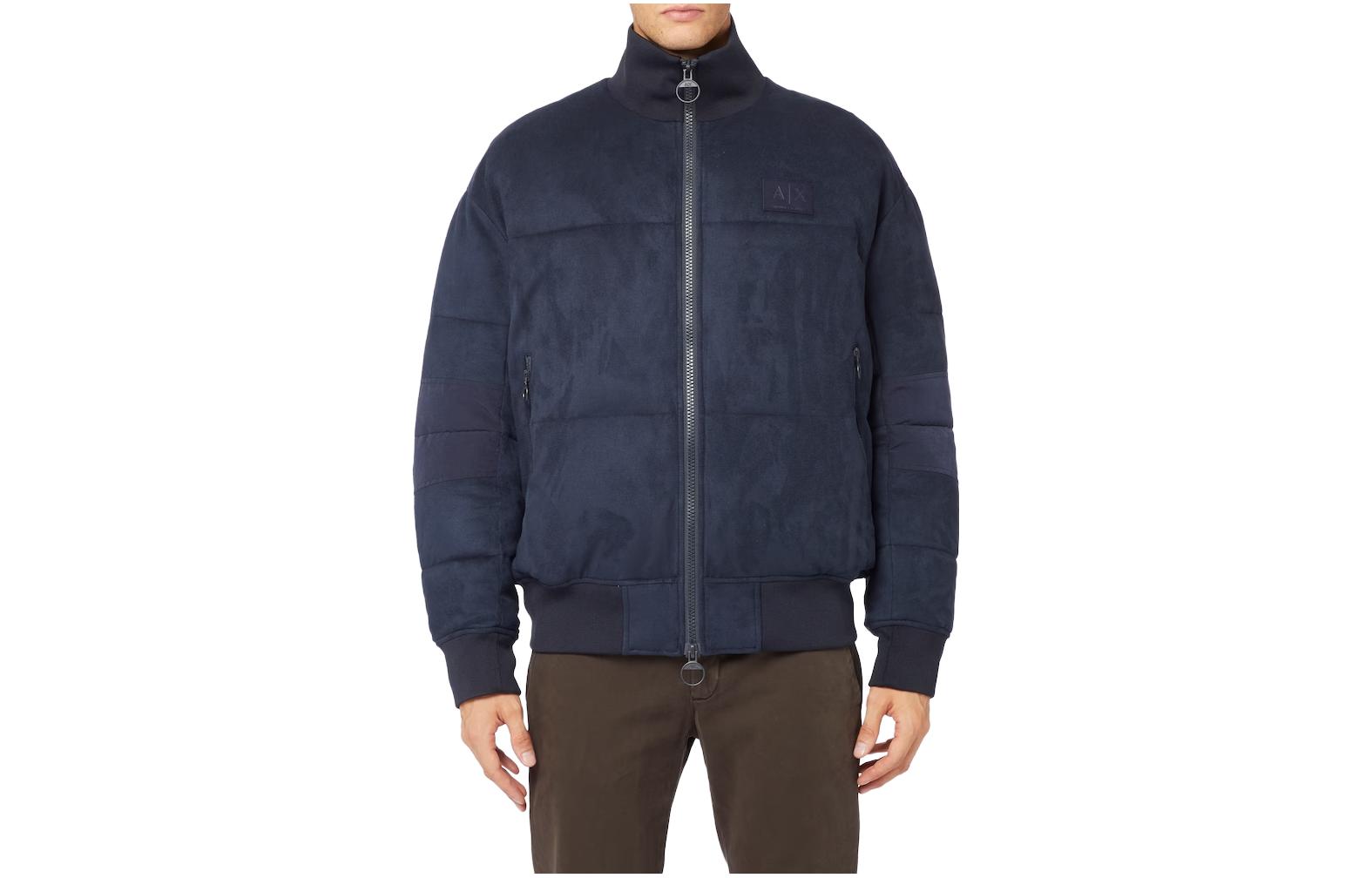 Order 아르마니 익스체인지 솔리드 지퍼 스탠드 칼라 자켓 - 네이비 블루 6RZB32-ZE1AZ-1510