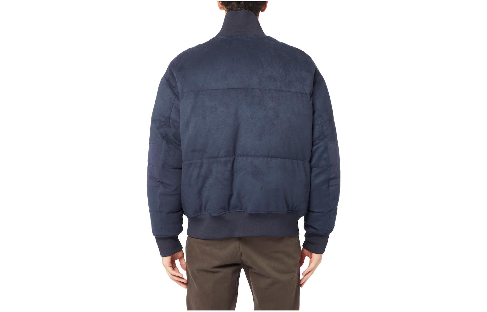 Lookbook 아르마니 익스체인지 솔리드 지퍼 스탠드 칼라 자켓 - 네이비 블루 6RZB32-ZE1AZ-1510