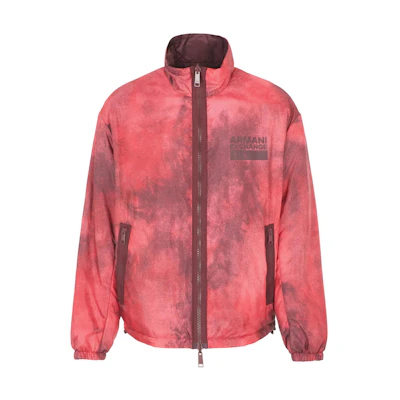 Armani Exchange Spray Print Zip Cotton Jacket in Maroon. 6RZB30-ZNKRZ-44AF