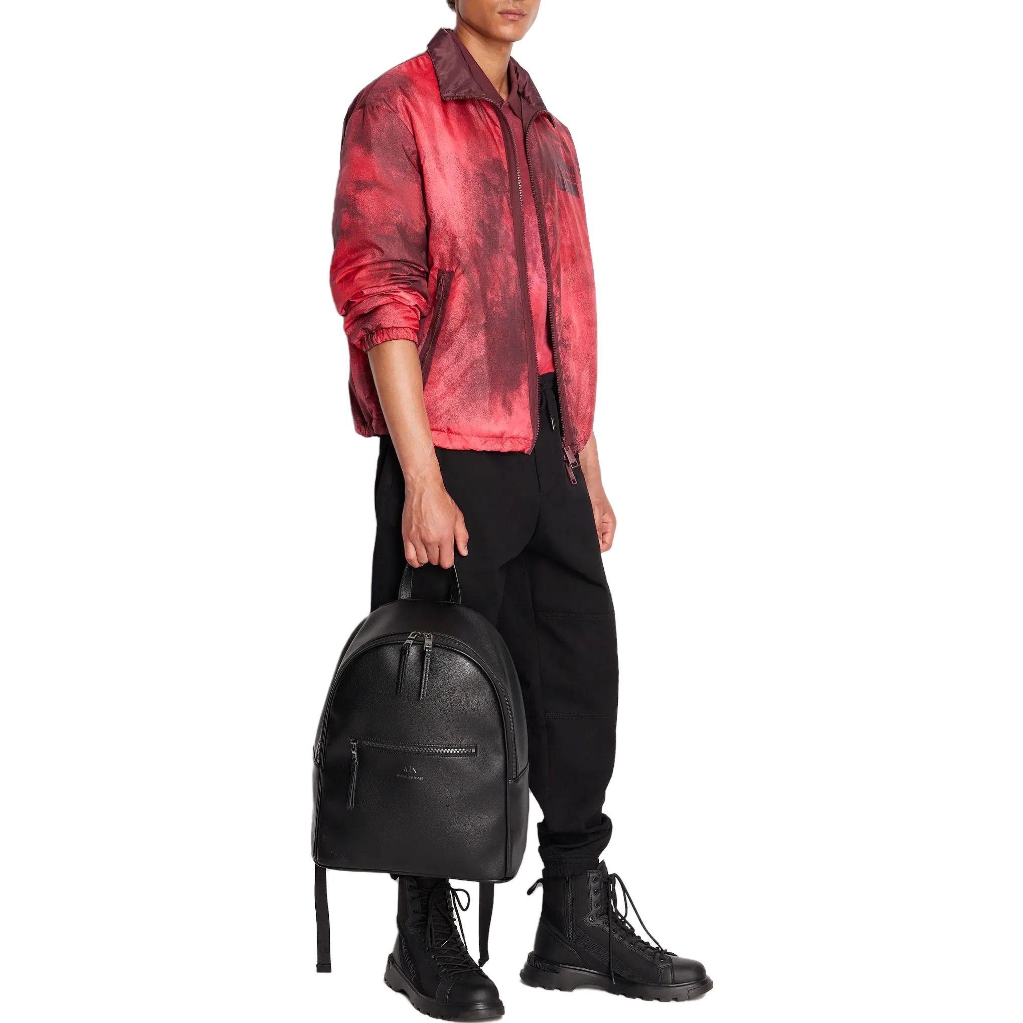 Sizing 아르마니 익스체인지 마룬 컬러 스프레이 프린트 지퍼 코튼 자켓. 6RZB30-ZNKRZ-44AF