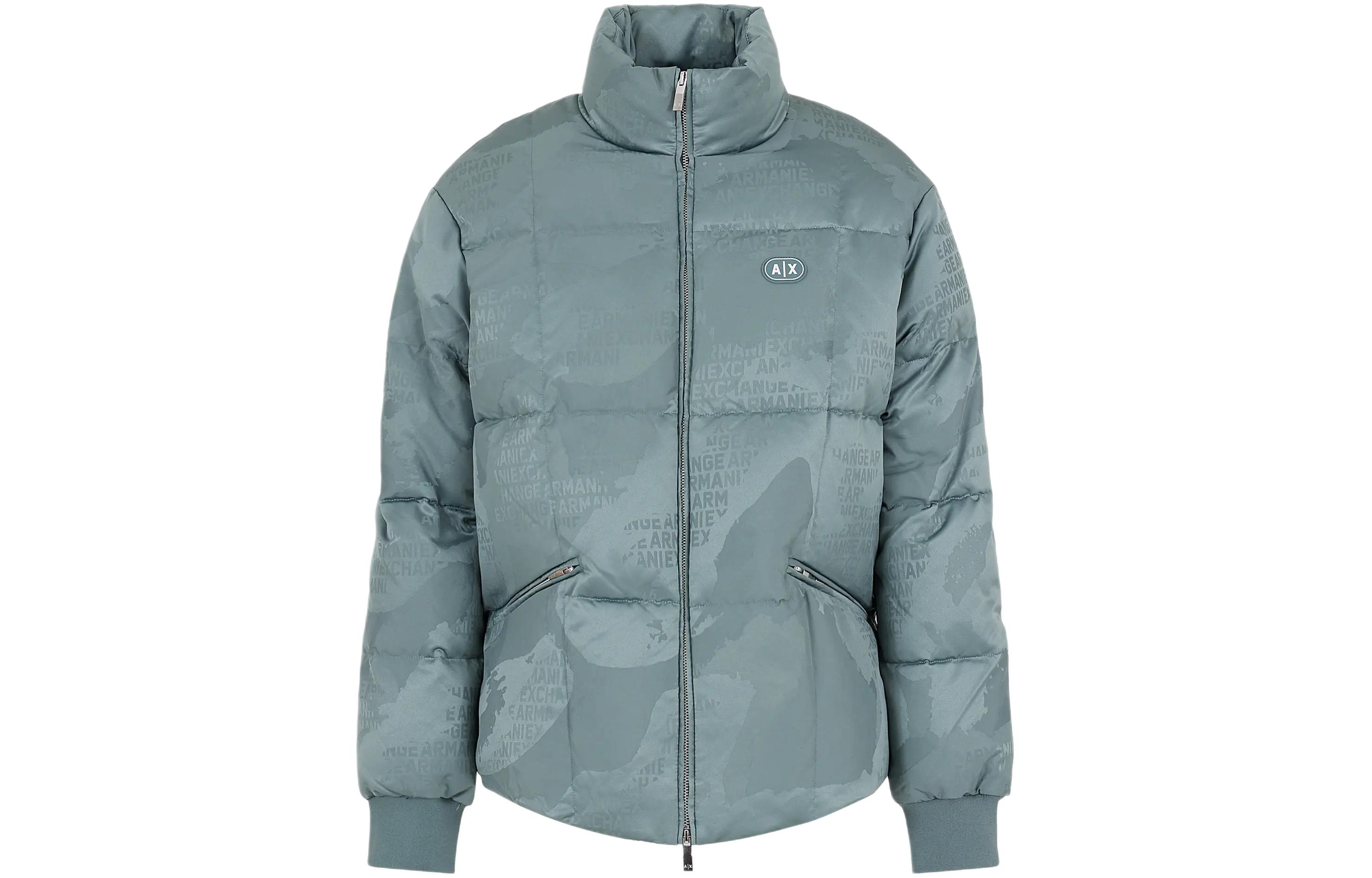 Order ARMANI EXCHANGE SS24 Jaket Puffer Logo Print dengan Kerah Berdiri. 3DZBL4-ZN3HZ-5811