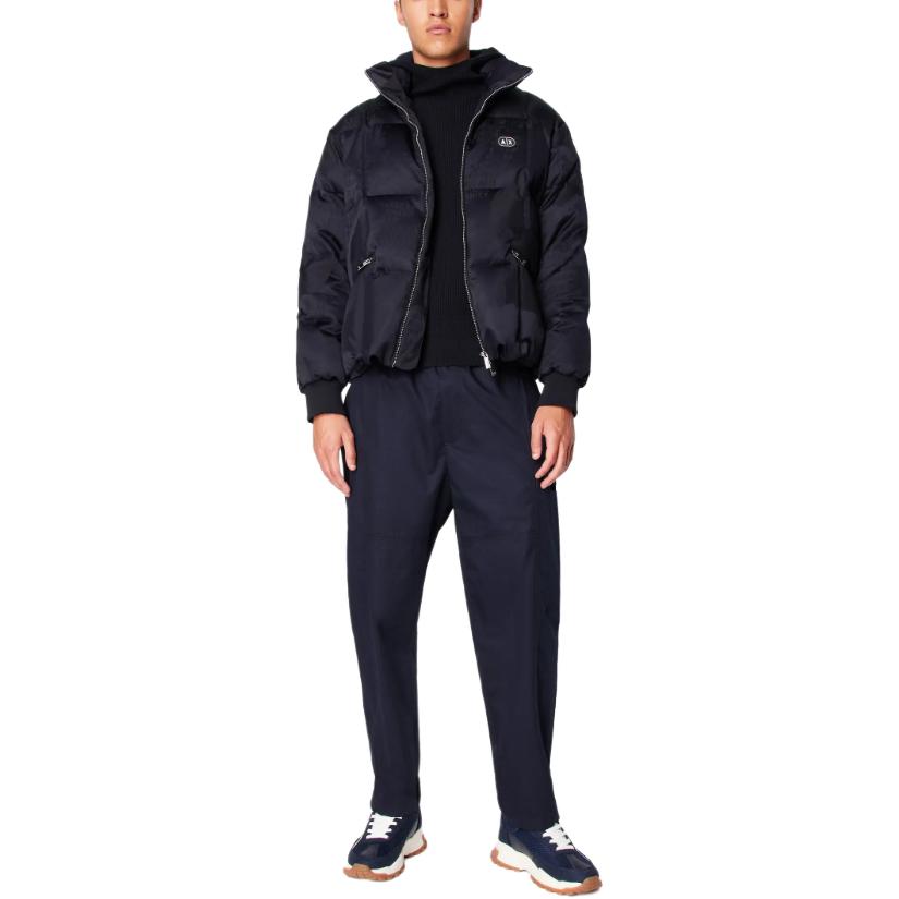 Sizing ARMANI EXCHANGE SS24 Jaket Puffer Logo Print dengan Kerah Berdiri. 3DZBL4-ZN3HZ-5811