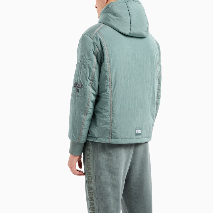 Shop ARMANI EXCHANGE Jaket Kasual Berjalur Zip-Up Berserta Hud 3DZBL7-ZN3BZ-11888