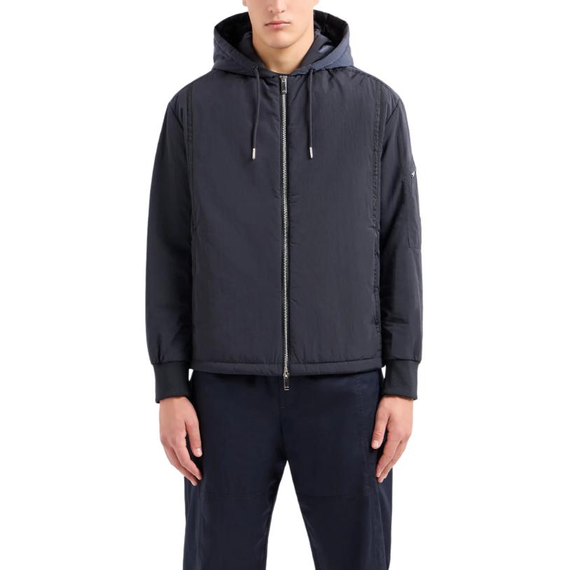 Cheap ARMANI EXCHANGE Jaket Kasual Berjalur Zip-Up Berserta Hud 3DZBL7-ZN3BZ-11888